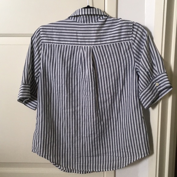 NWT J.CREW Striped Short Sleeve Button Up - Picture 2 of 4